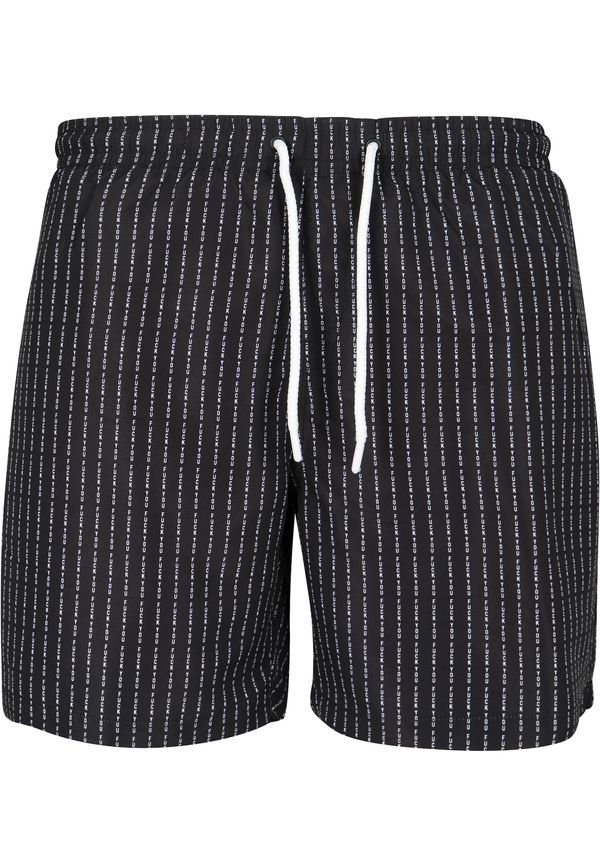 Mister Tee Mister Tee Kratke kopalne hlače 'Fuck You'  črna / bela