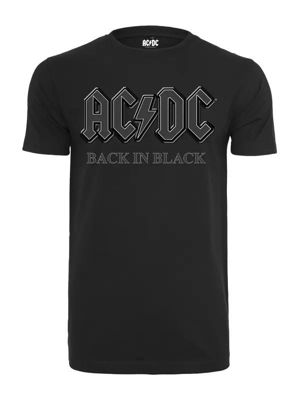 Mister Tee Mister Tee Majica 'ACDC Back In Black'  srebrno-siva / črna / bela