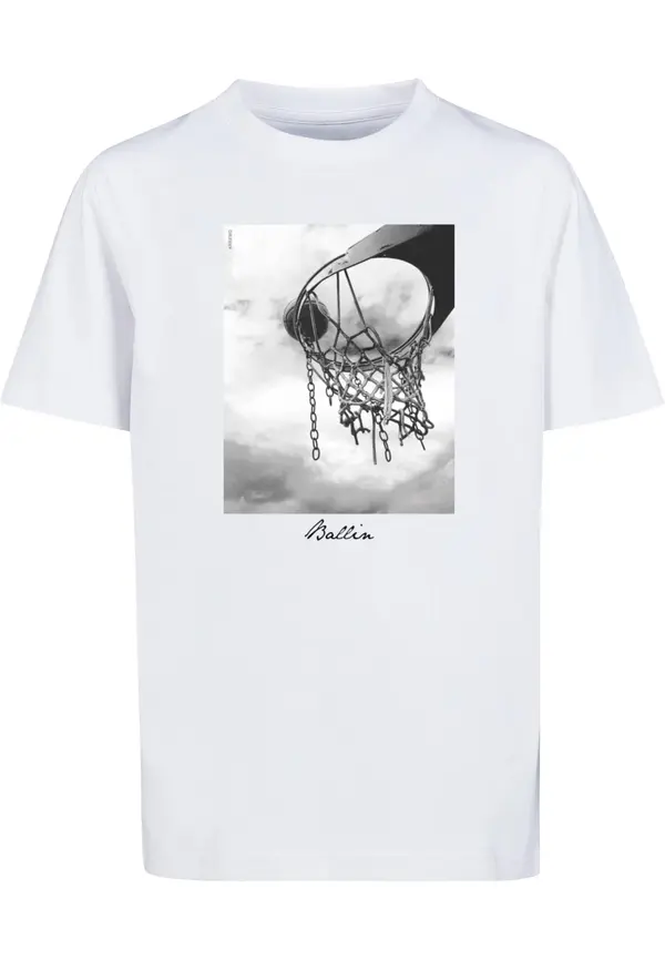 Mister Tee Mister Tee Majica 'Ballin'  siva / črna / bela