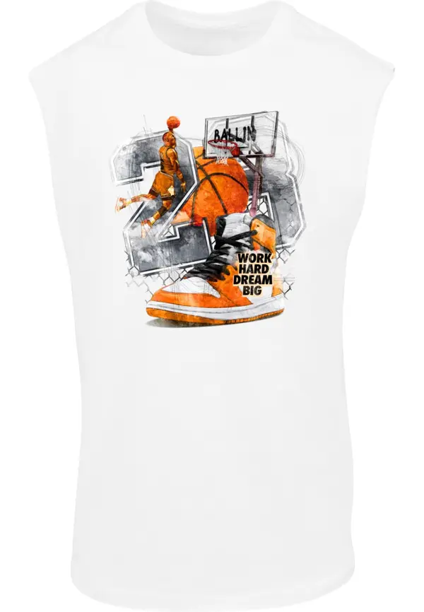Mister Tee Mister Tee Majica 'Ballin'  siva / oranžna / črna / bela