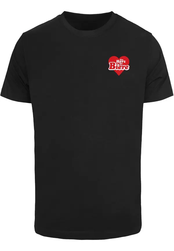 Mister Tee Mister Tee Majica 'Bierherz'  krvavo rdeča / črna / bela