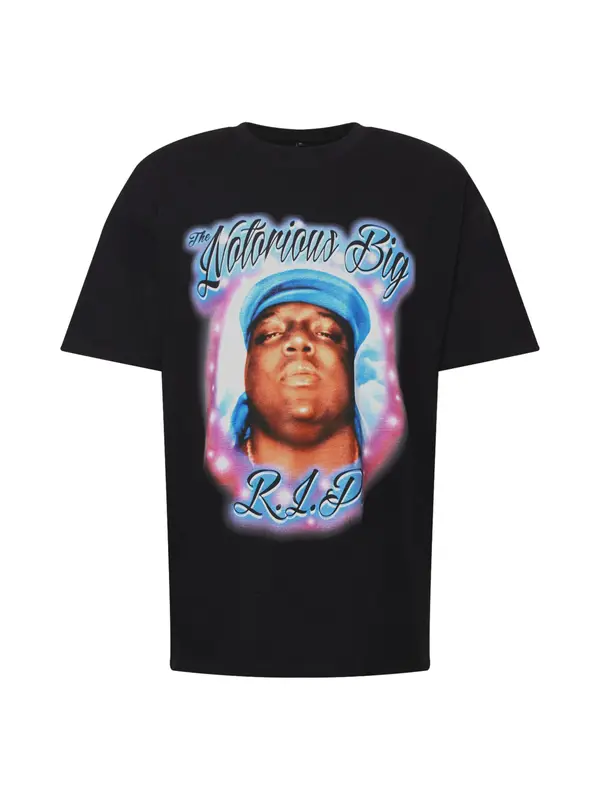 Mister Tee Mister Tee Majica 'Biggie R.I.P'  svetlo modra / rjava / roza / črna