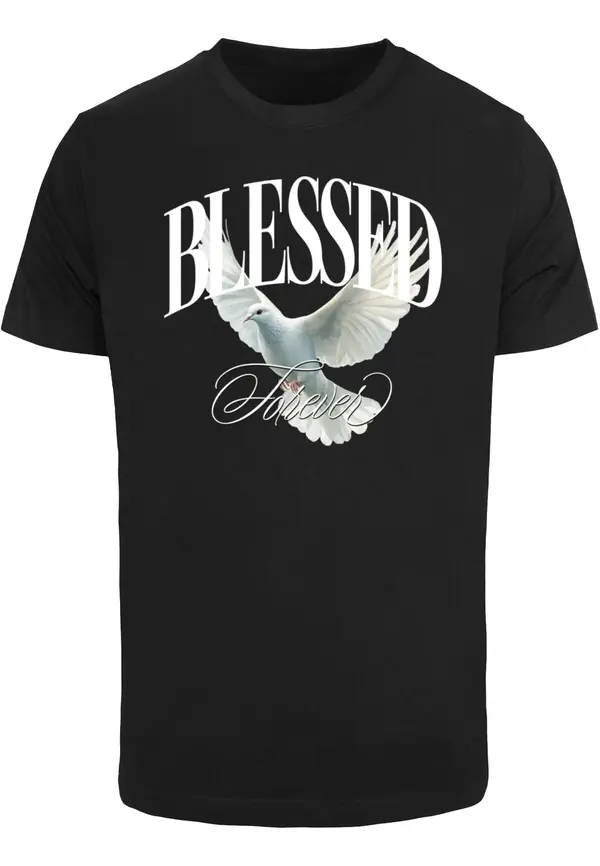 Mister Tee Mister Tee Majica 'Blessed Forever'  siva / črna / bela