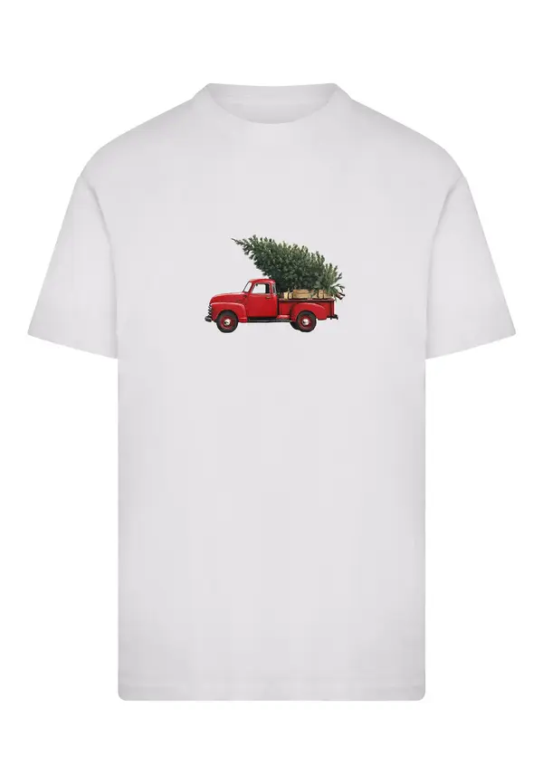 Mister Tee Mister Tee Majica 'Christmas Tree Pickup'  jelka / rdeča / črna / bela