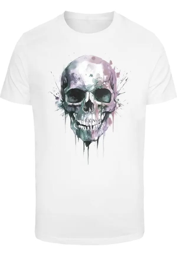 Mister Tee Mister Tee Majica 'Colorful Skull'  jelka / mauve / črna / bela