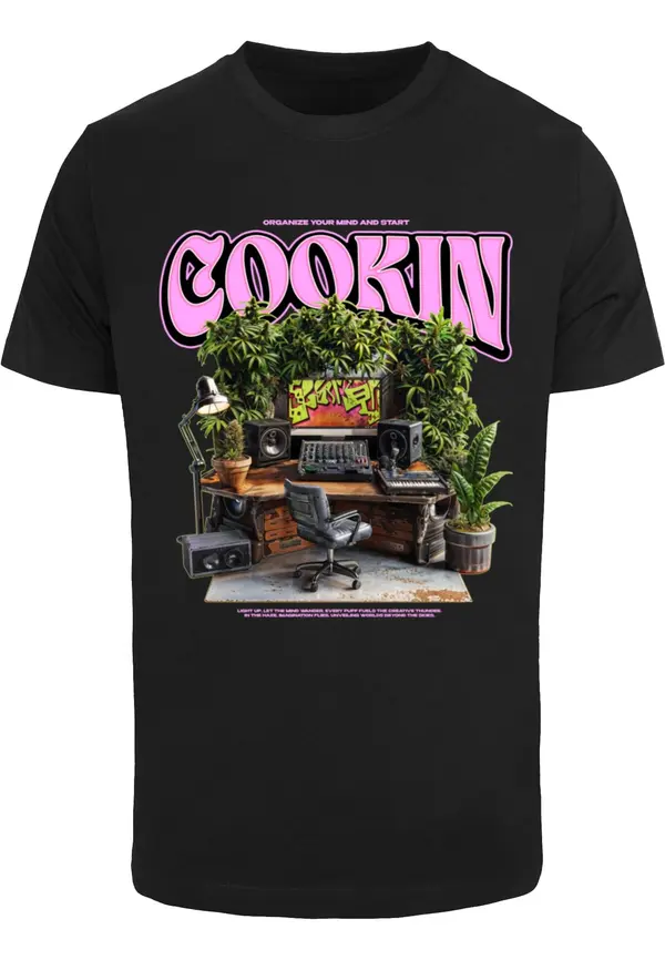 Mister Tee Mister Tee Majica 'Cookin'  temno siva / zelena / sliva / črna