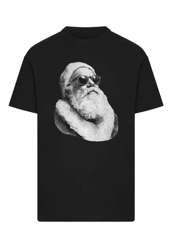Mister Tee Mister Tee Majica 'Cool Santa'  siva / svetlo siva / črna