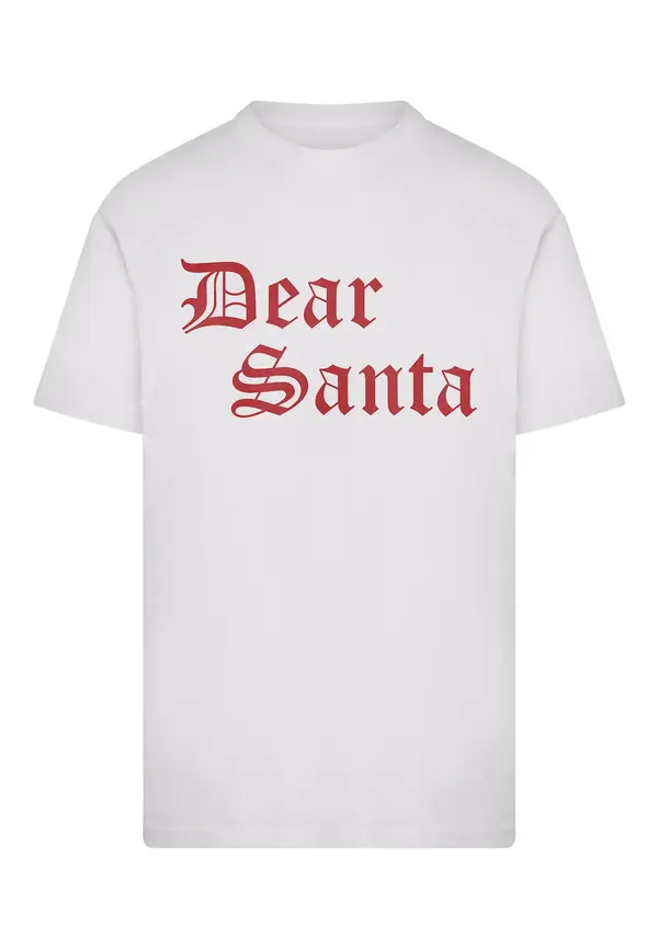 Mister Tee Mister Tee Majica 'Dear Santa'  rdeča / bela