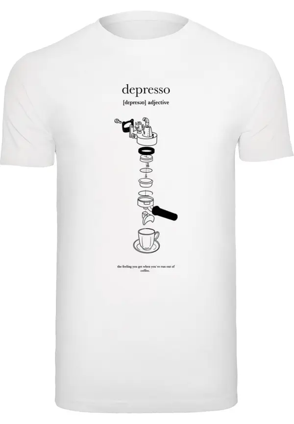 Mister Tee Mister Tee Majica 'Depresso'  črna / bela