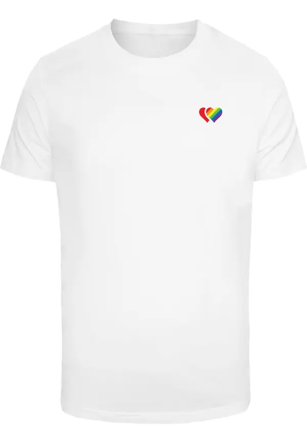 Mister Tee Mister Tee Majica 'Double Hearts Pride'  rumena / lila / ognjeno rdeča / bela