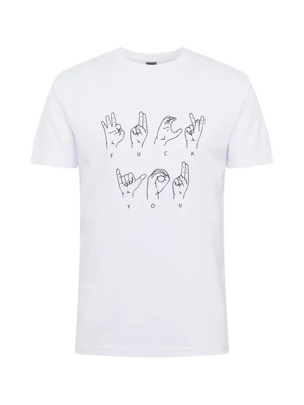 Mister Tee Mister Tee Majica 'FU Sign Language'  črna / bela