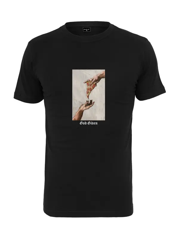 Mister Tee Mister Tee Majica 'God Given Pizza'  mešane barve / črna