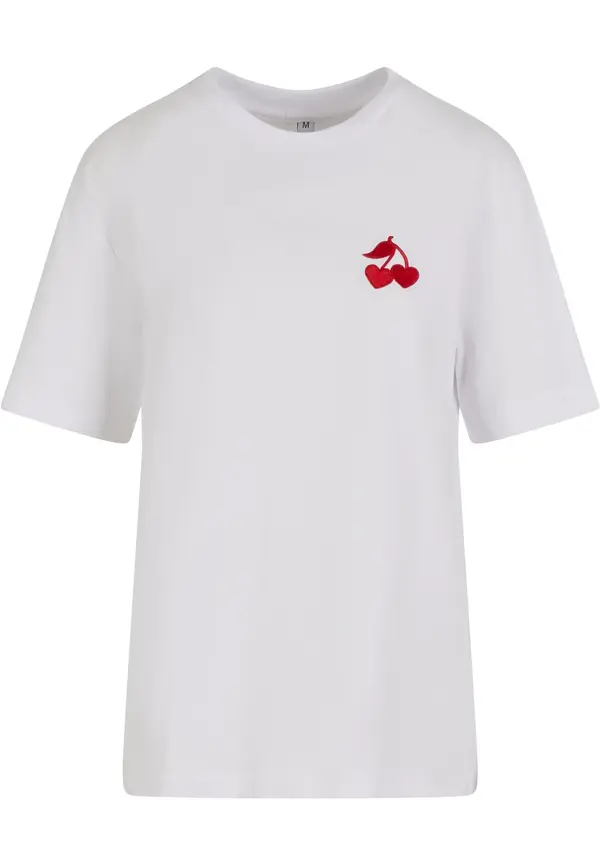 Mister Tee Mister Tee Majica 'Heart Cherries'  temno rdeča / bela