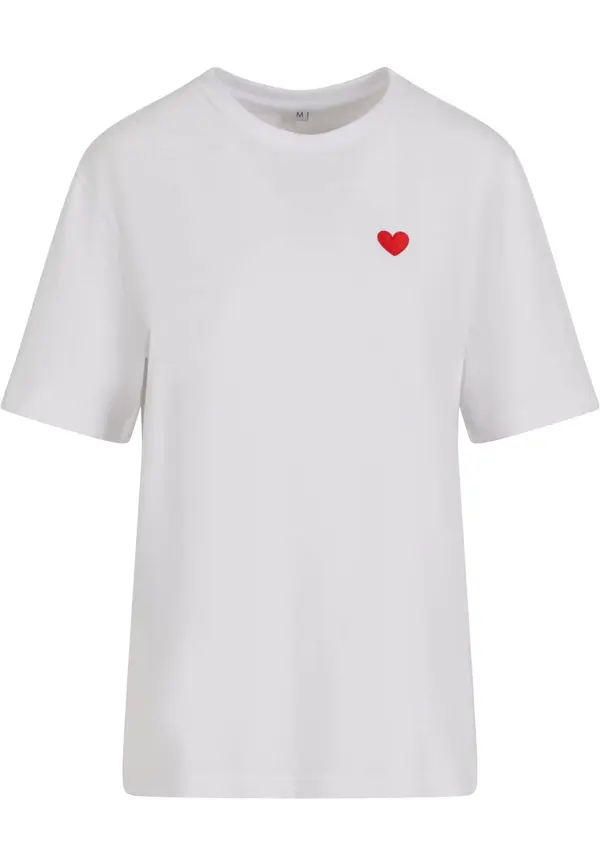 Mister Tee Mister Tee Majica 'Heart Shape'  svetlo rdeča / bela