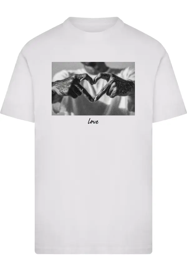 Mister Tee Mister Tee Majica 'Heart Sign'  siva / črna / bela