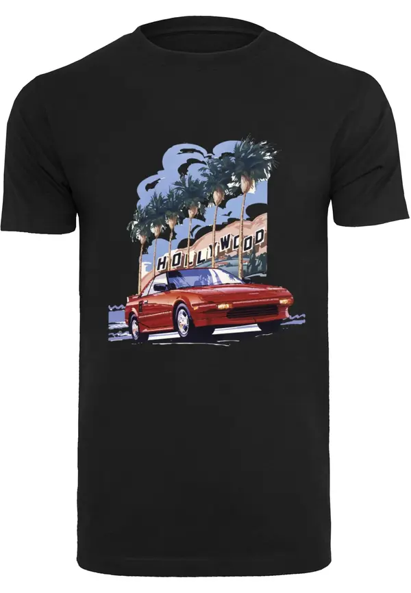 Mister Tee Mister Tee Majica 'Hollywood Car'  golobje modra / ognjeno rdeča / črna / bela