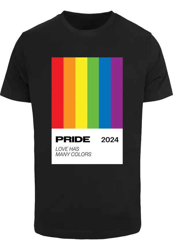 Mister Tee Mister Tee Majica 'Many Colors Pride'  modra / rumena / lila / ognjeno rdeča / črna