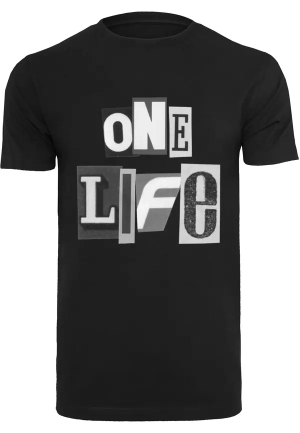 Mister Tee Mister Tee Majica 'One Life'  siva / temno siva / črna / bela
