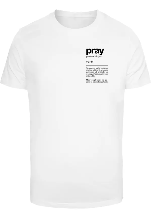 Mister Tee Mister Tee Majica 'Pray Definition'  črna / bela