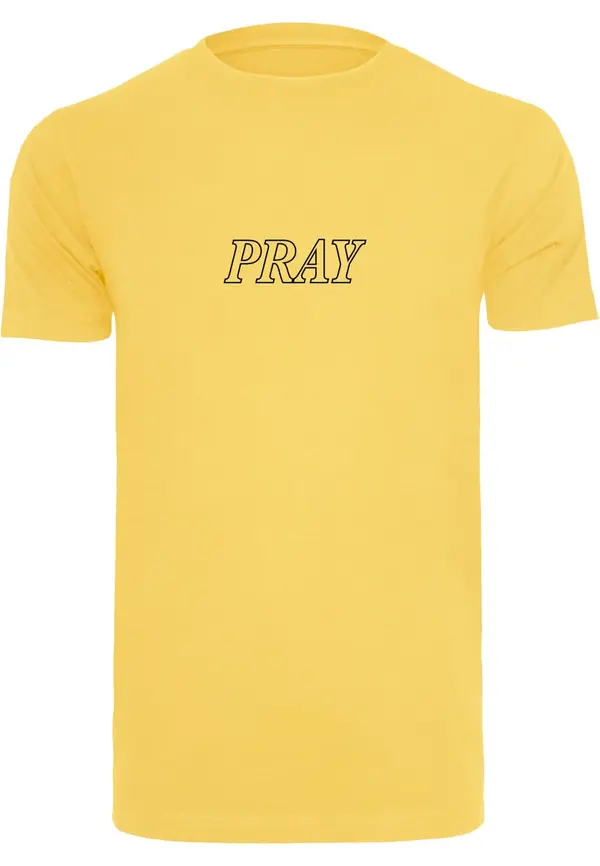 Mister Tee Mister Tee Majica 'Pray Hands'  rumena / črna
