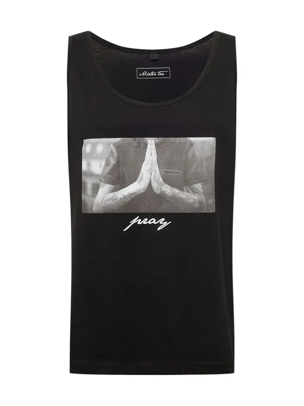 Mister Tee Mister Tee Majica 'Pray'  siva / črna / bela
