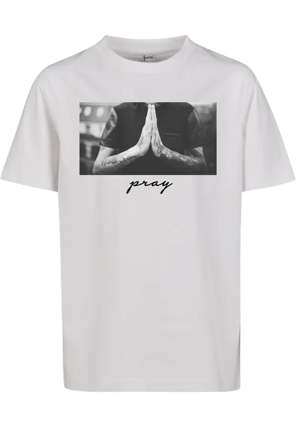 Mister Tee Mister Tee Majica 'Pray'  siva / temno siva / črna / off-bela