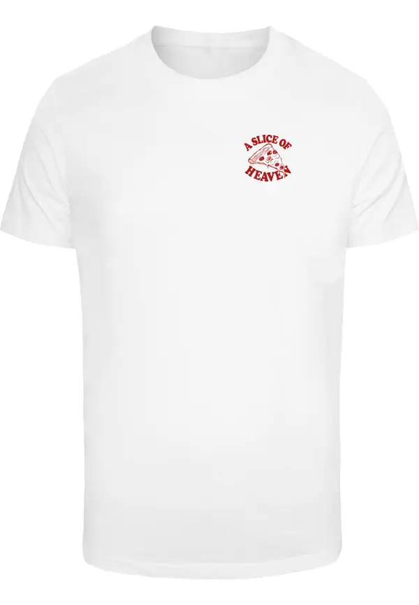 Mister Tee Mister Tee Majica 'Slice Of Heaven Pizza'  temno rdeča / bela