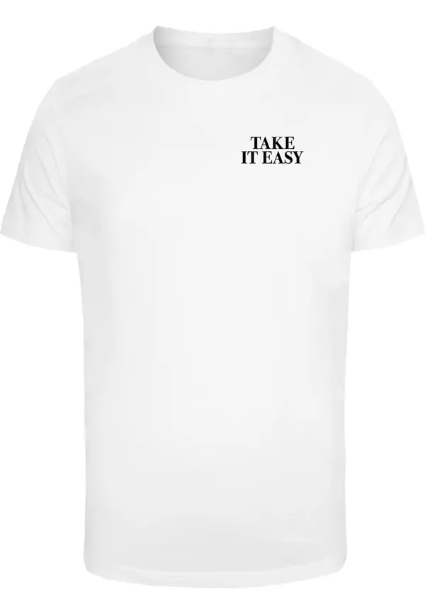 Mister Tee Mister Tee Majica 'Take It Easy Palm Paradise'  črna / bela