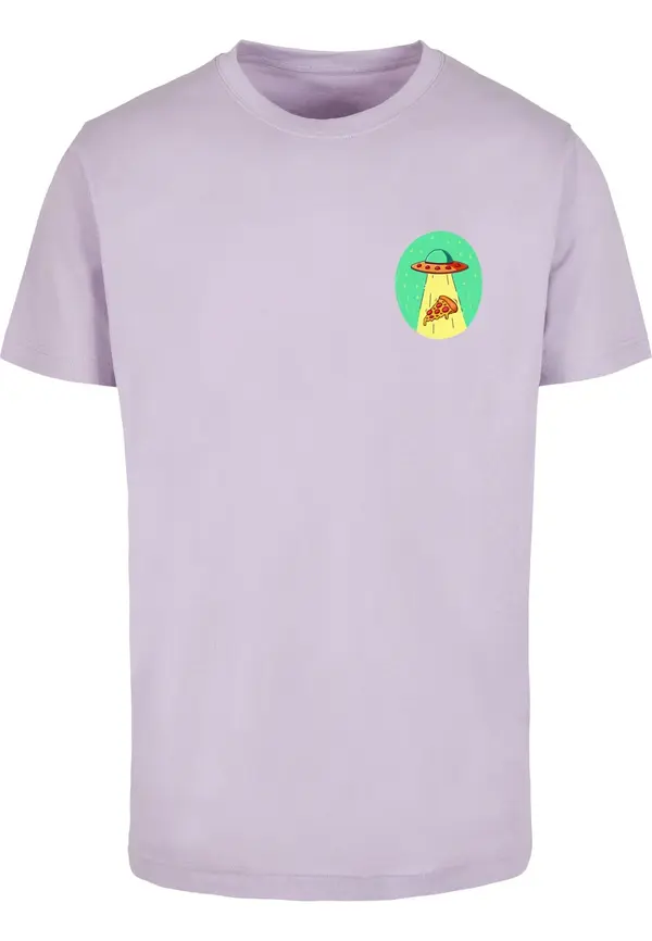 Mister Tee Mister Tee Majica 'Ufo Pizza'  rjava / rumena / zelena / lila