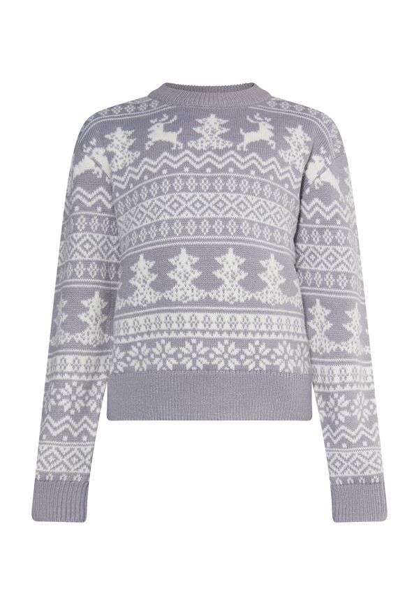 MO MO Pulover 'Mimo'  siva / bela