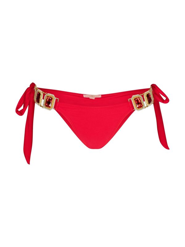 Moda Minx Moda Minx Bikini hlačke 'Boujee'  zlata / rdeča / transparentna