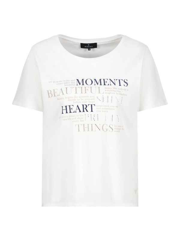 monari monari Majica  bež / mornarska / bela