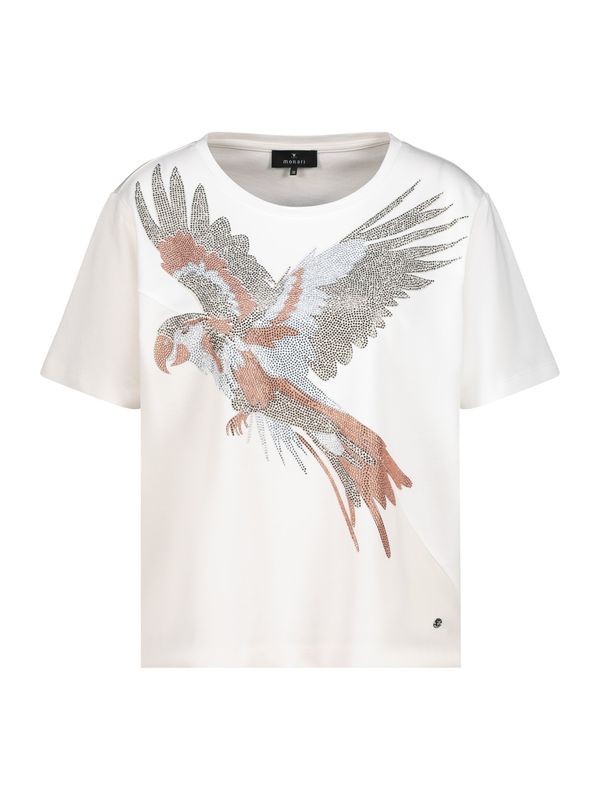 monari monari Majica  kremna / rdeča / srebrna / bela