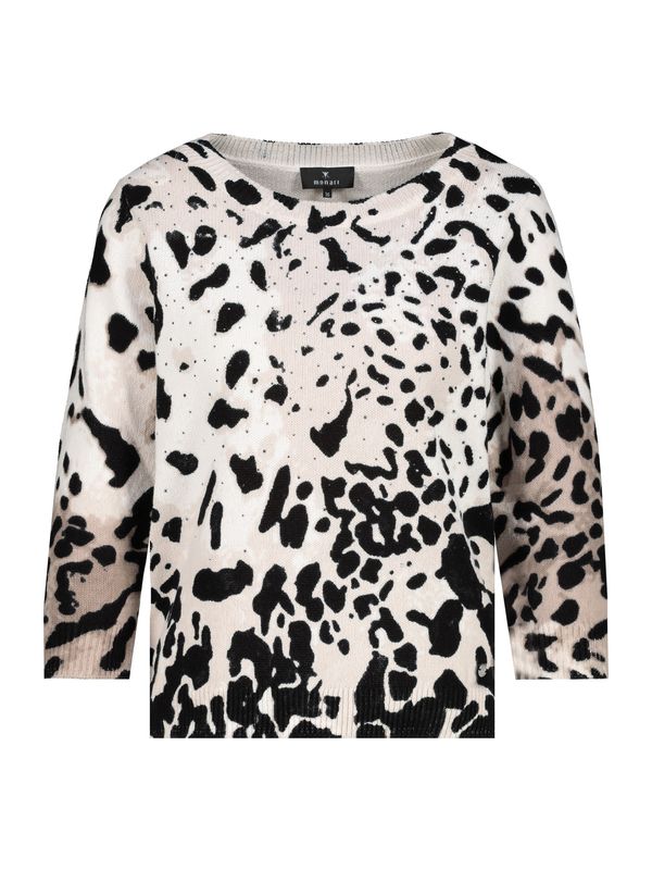 monari monari Pulover  svetlo bež / črna / bela