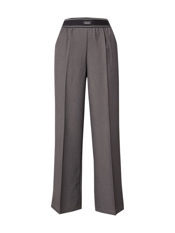 Monki Monki Hlače na rob  antracit / črna / bela