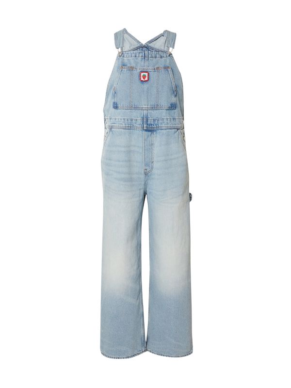 Monki Monki Kavbojke z naramnicami  moder denim