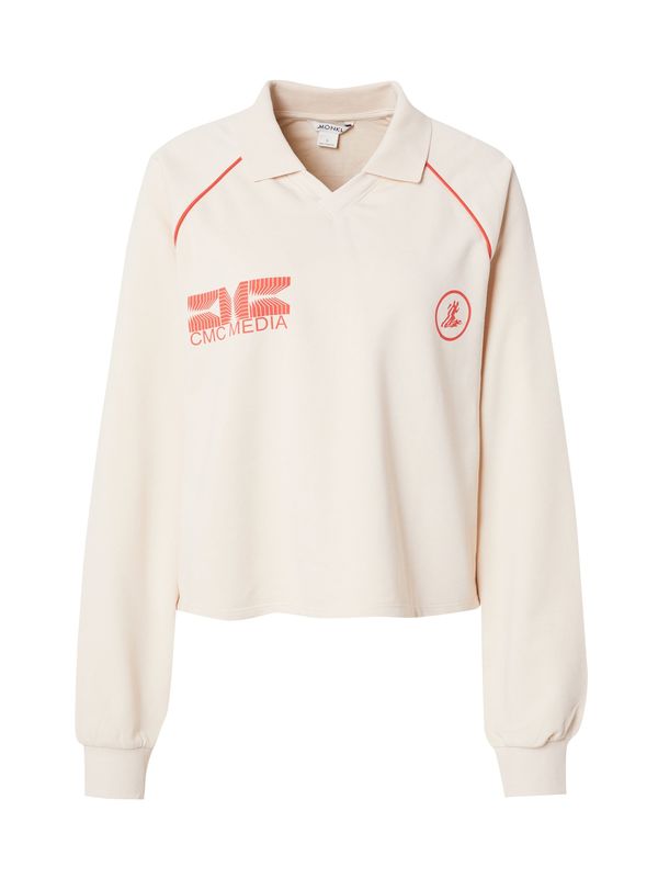 Monki Monki Majica  svetlo bež / oranžna