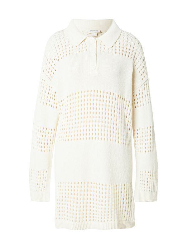 Monki Monki Pletena obleka  volneno bela