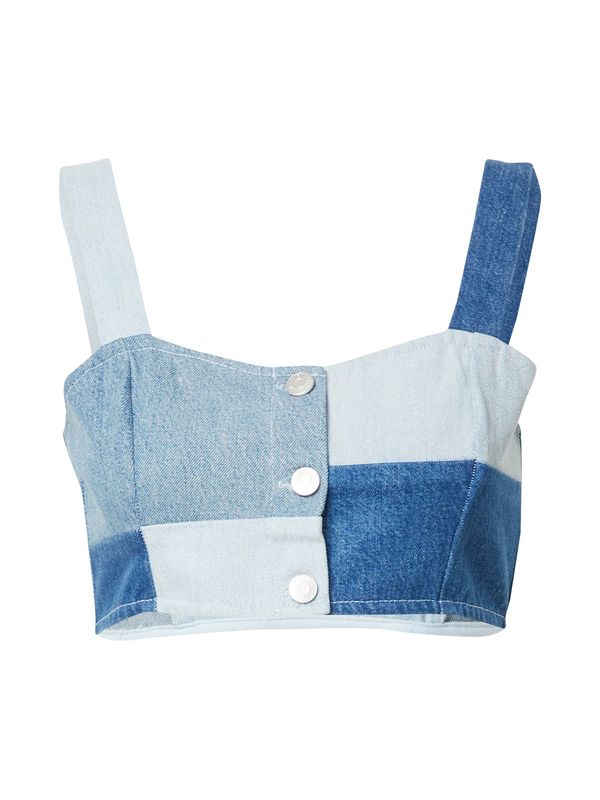 Monki Monki Top  modra / moder denim / svetlo modra