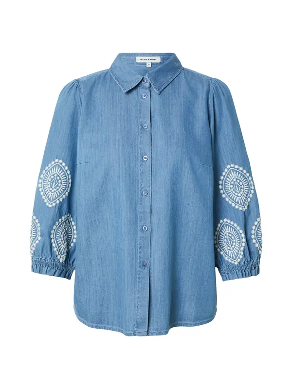 MORE & MORE MORE & MORE Bluza  moder denim / bela