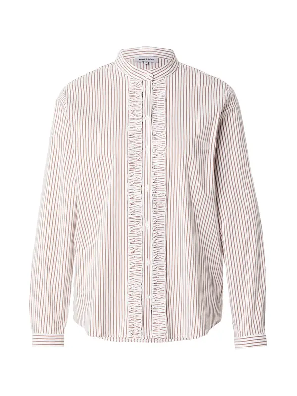 MORE & MORE MORE & MORE Bluza  rjava / bela