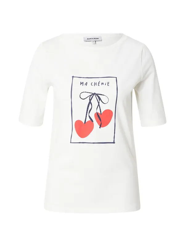 MORE & MORE MORE & MORE Majica 'Cherry Hearts'  marine / rdeča / bela