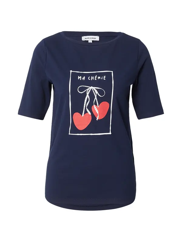 MORE & MORE MORE & MORE Majica 'Cherry Hearts'  temno modra / rdeča / bela
