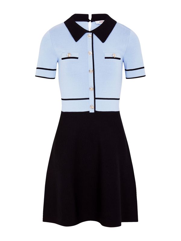 Morgan Morgan Pletena obleka  azur / črna