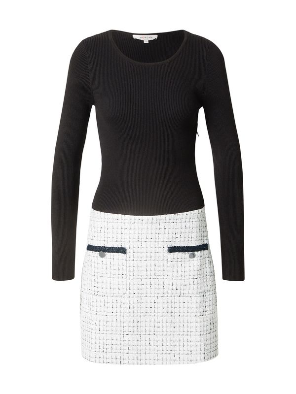 Morgan Morgan Pletena obleka 'MLILOU'  črna / off-bela