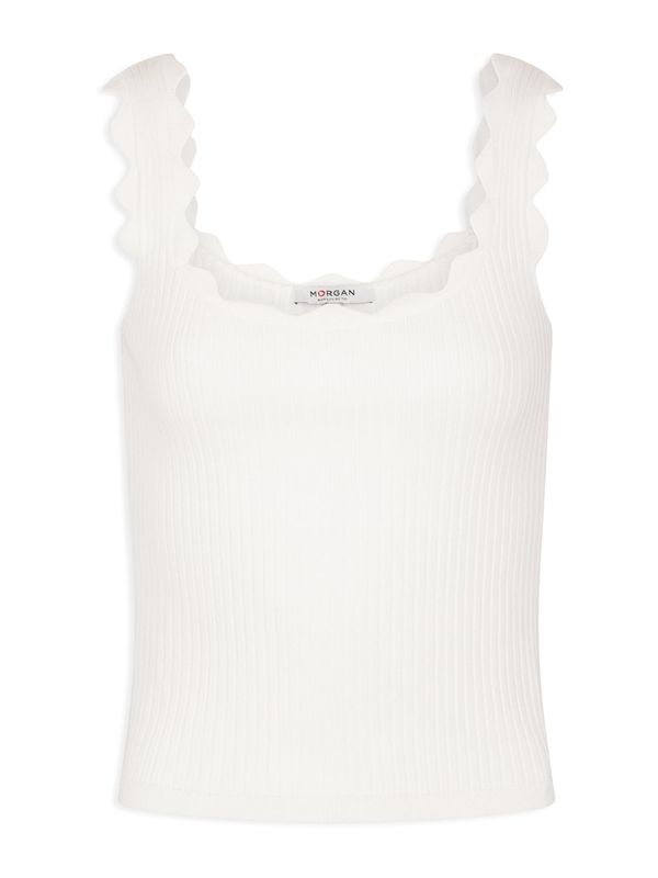 Morgan Morgan Top z naramnicami  naravno bela