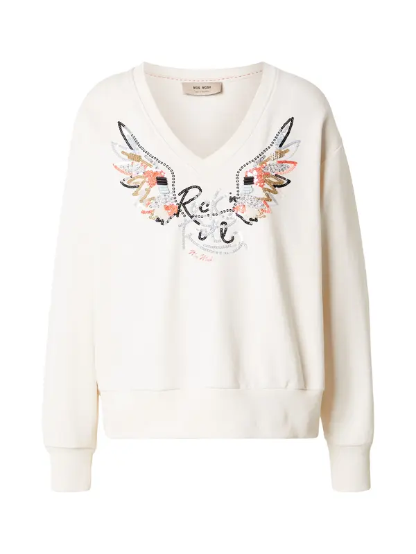 MOS MOSH MOS MOSH Majica 'MMCosette'  ecru / rjava / oranžna / črna