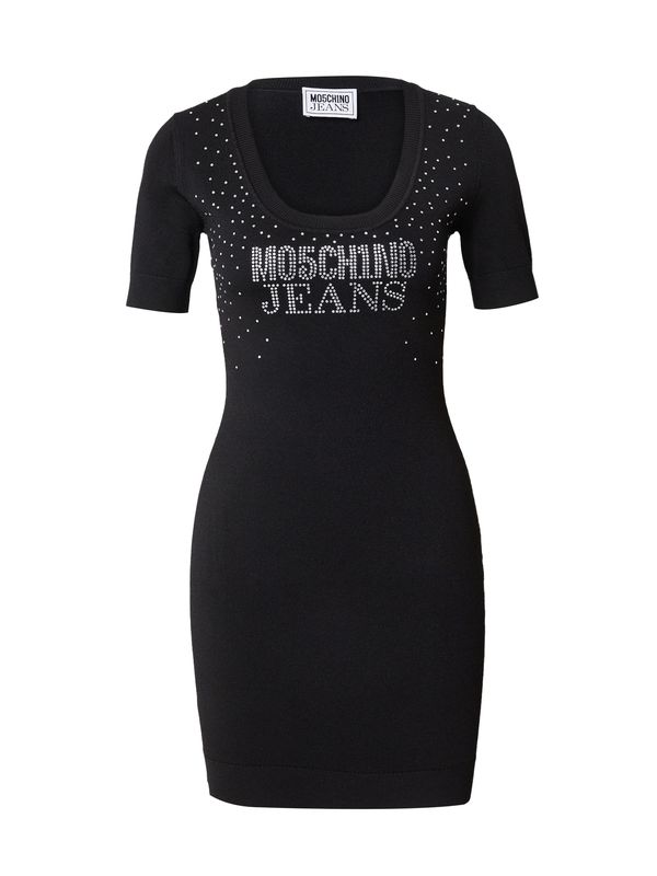 Moschino Jeans Moschino Jeans Pletena obleka  črna / transparentna