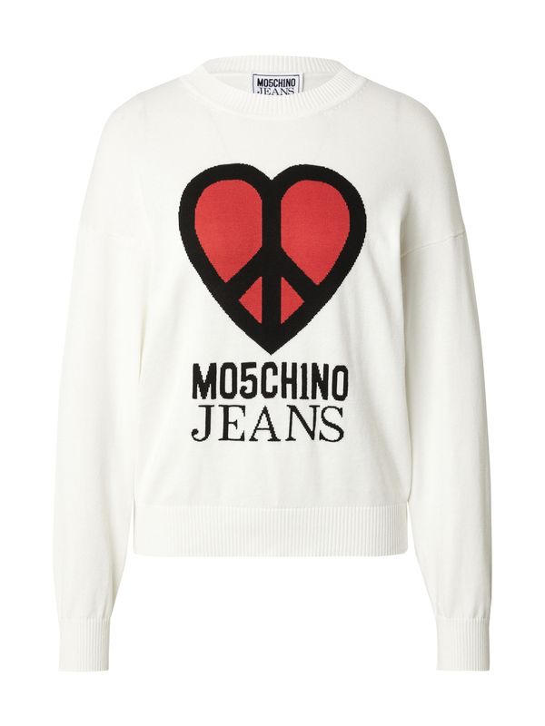Moschino Jeans Moschino Jeans Pulover  rdeča / črna / bela