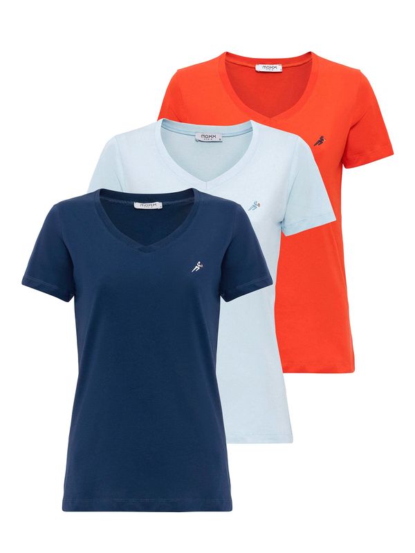 Moxx Paris Moxx Paris Majica  mornarska / pastelno modra / neonsko oranžna / bela